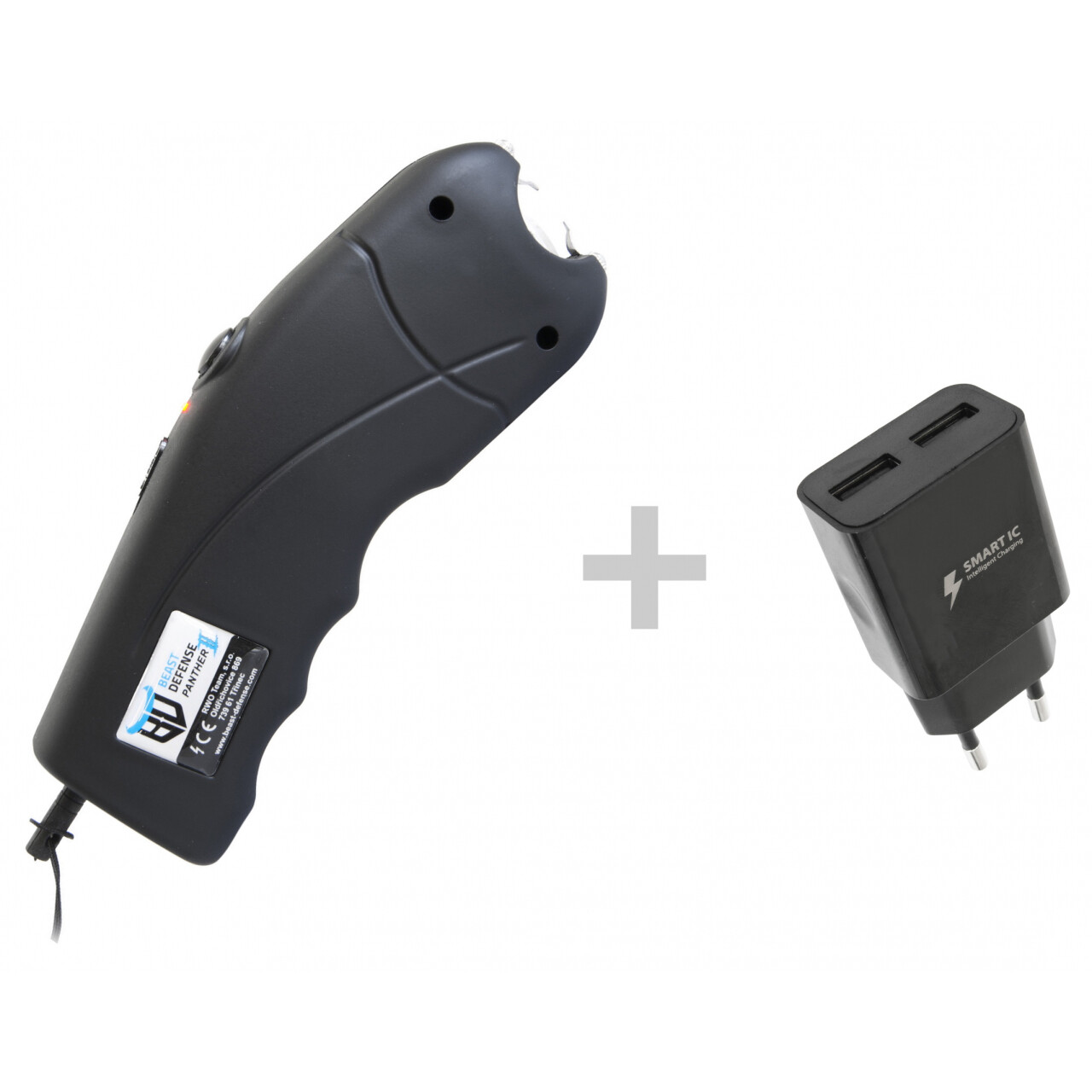 Paralyzér Beast Defense Panther 2 2500000 V LED s adaptérom - čierny