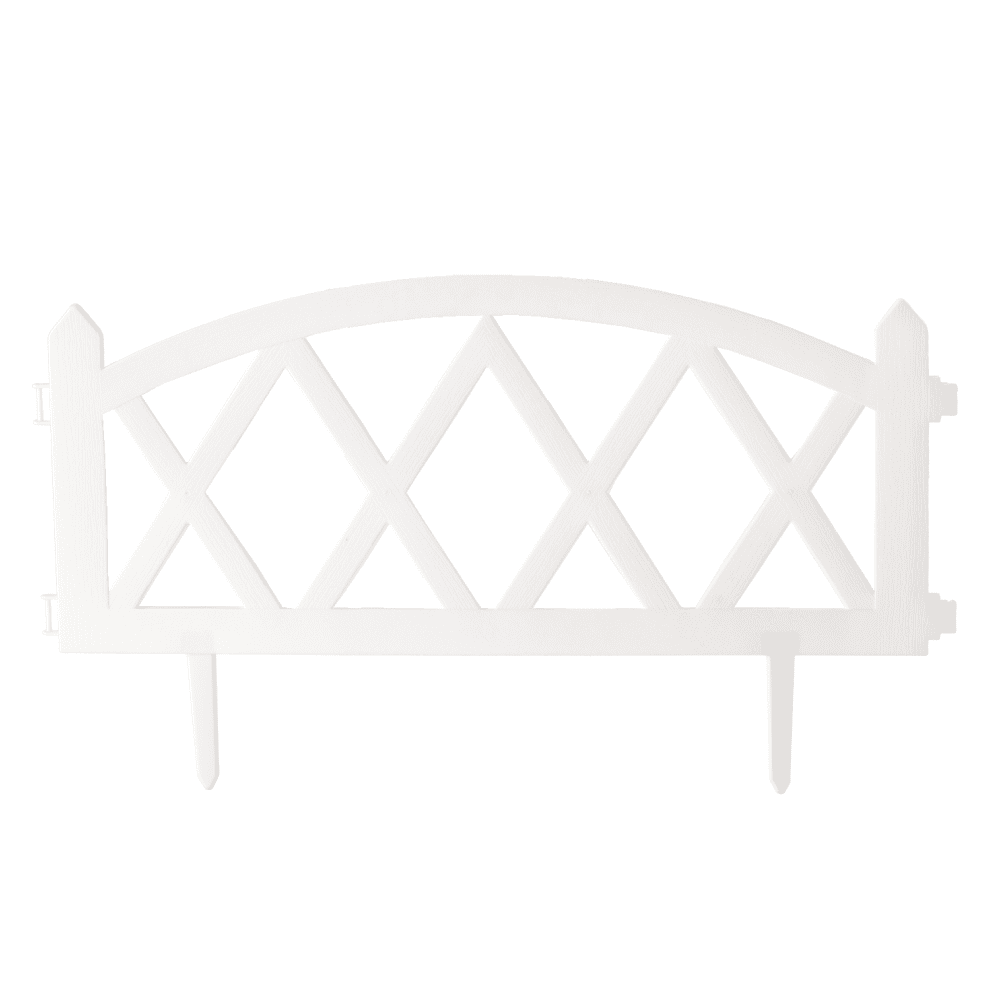 Obruba trávnika/záhradný plôtik, set 4 ks, biely plast, GAFUR