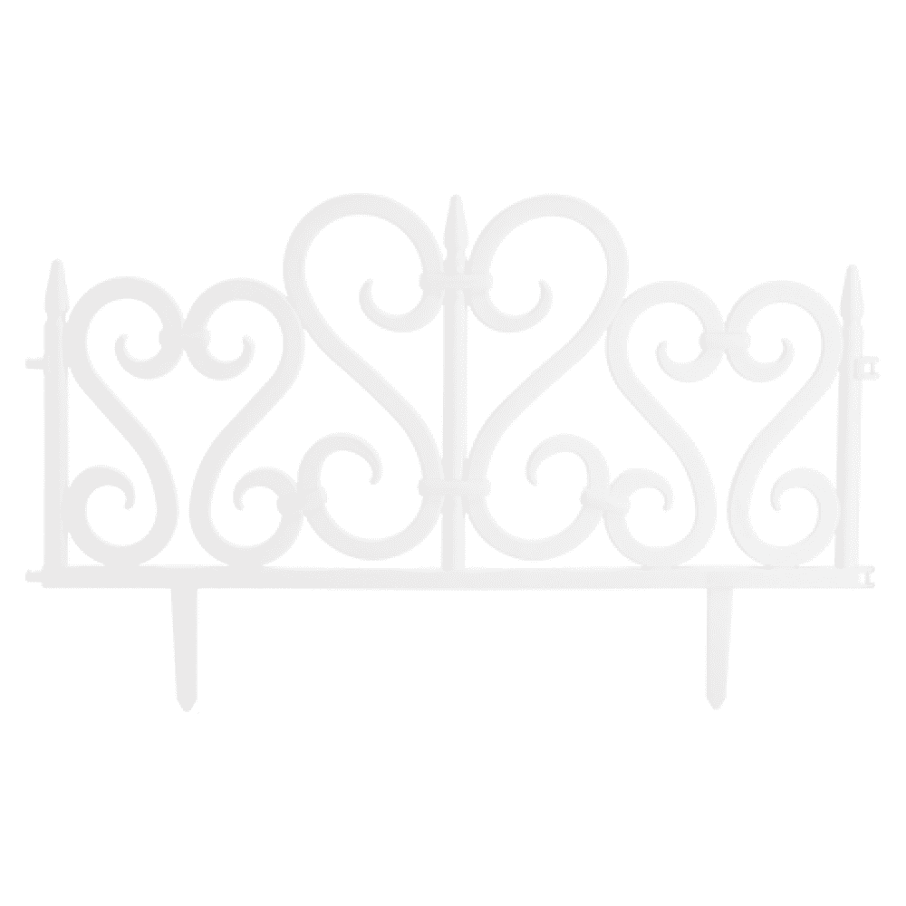 Obruba trávnika/záhradný plôtik, set 4 ks, biely plast, UDOR