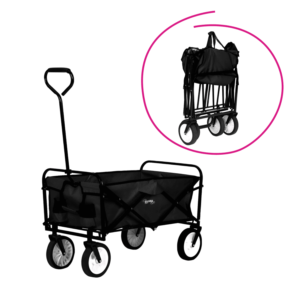 Záhradný vozík, skladací, čierna, MABIN