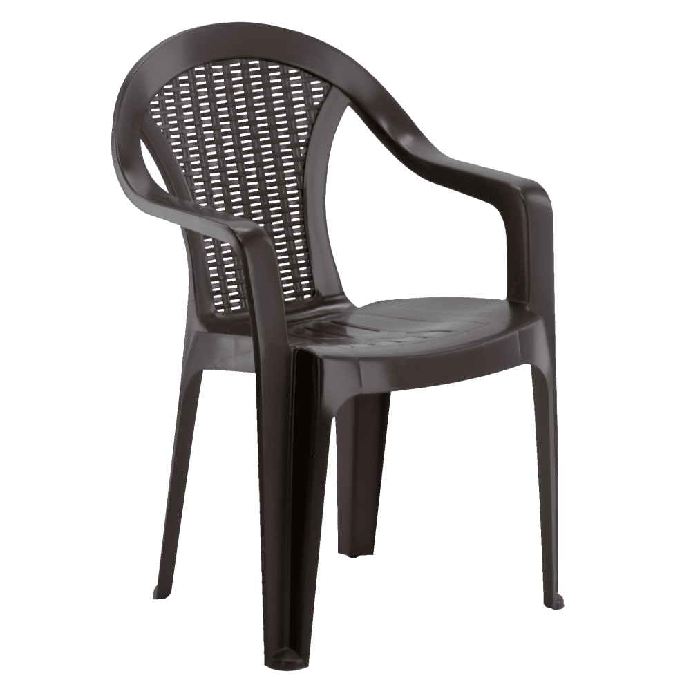 Záhradné stohovateľné kreslo, plast, hnedá, MEDRA