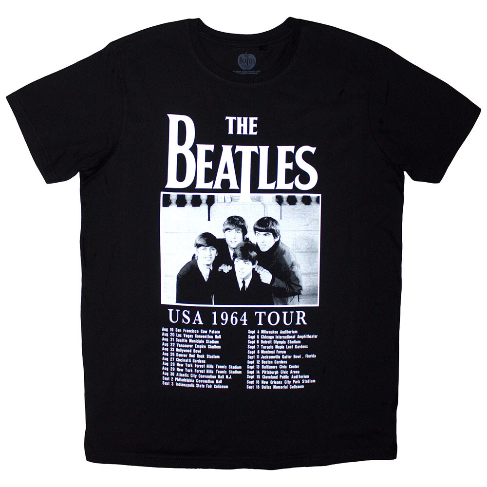 The Beatles tričko Tour '64 Dates Čierna S