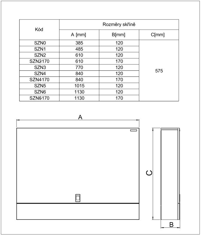 NOVASERVIS - Skriňa rozdeľovača nástenná 840/575/120 SZN4
