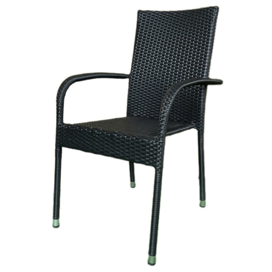 Autronic ZÁHRADNÁ STOLIČKA z umelého ratanu - čierna