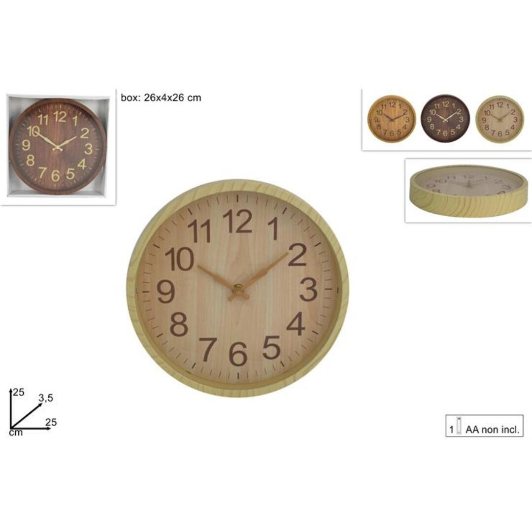 MAKRO - Hodiny nástenné 25cm rôzne farby