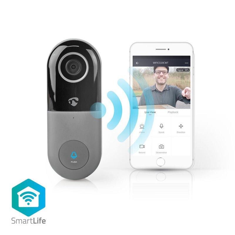 Nedis WIFICDP40CWT - Wi-Fi Smart Domový Video Telefón | Cloud/ microSD / Onvif | IP65 | snímač pohybu | Biela