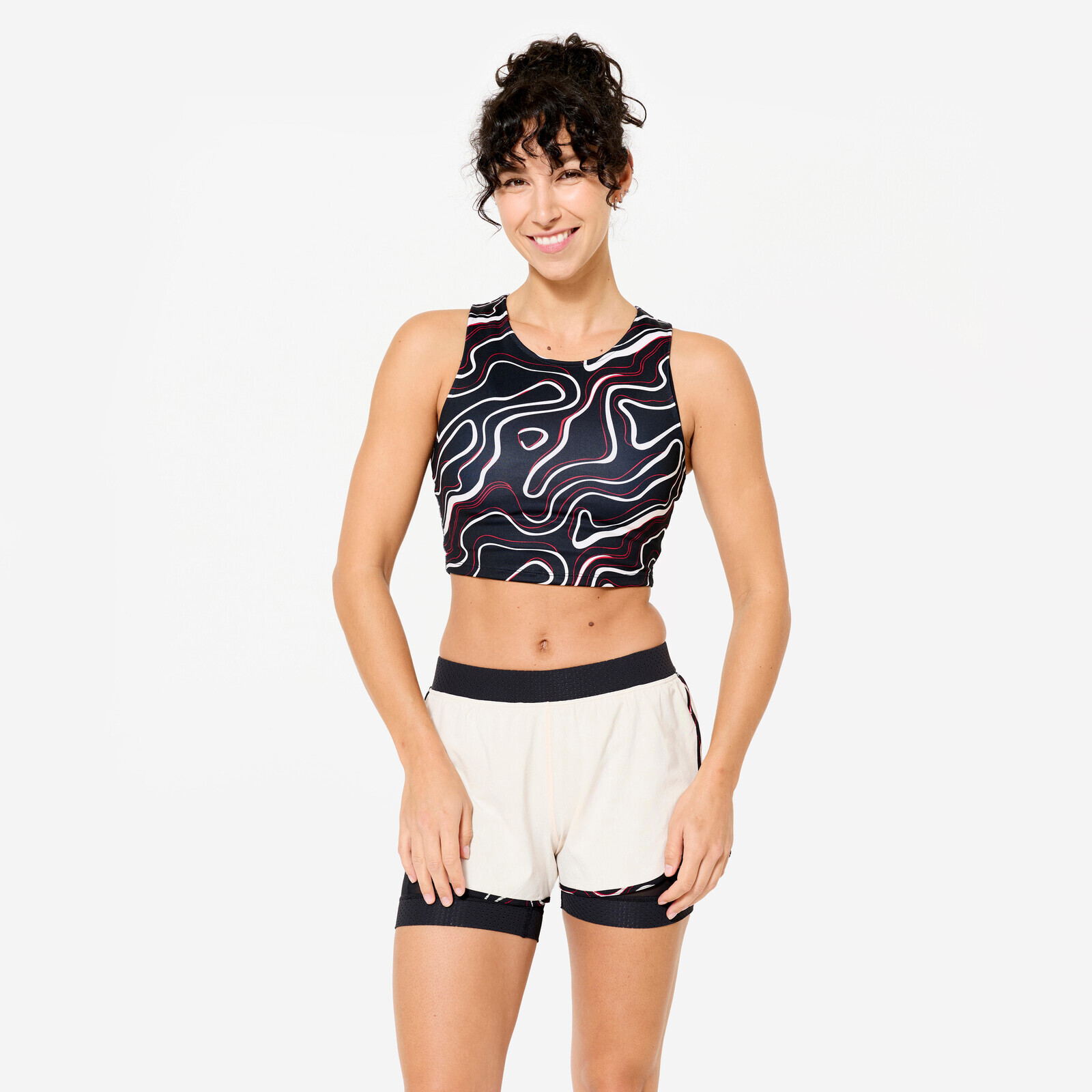 Dámsky crop top na fitness čierny