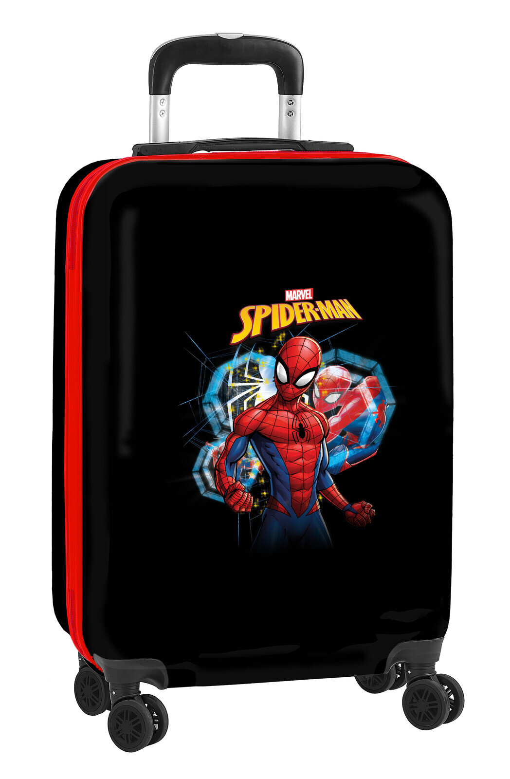 Marvel Detský kabínový kufor so 4 kolieskami Safta Spiderman 