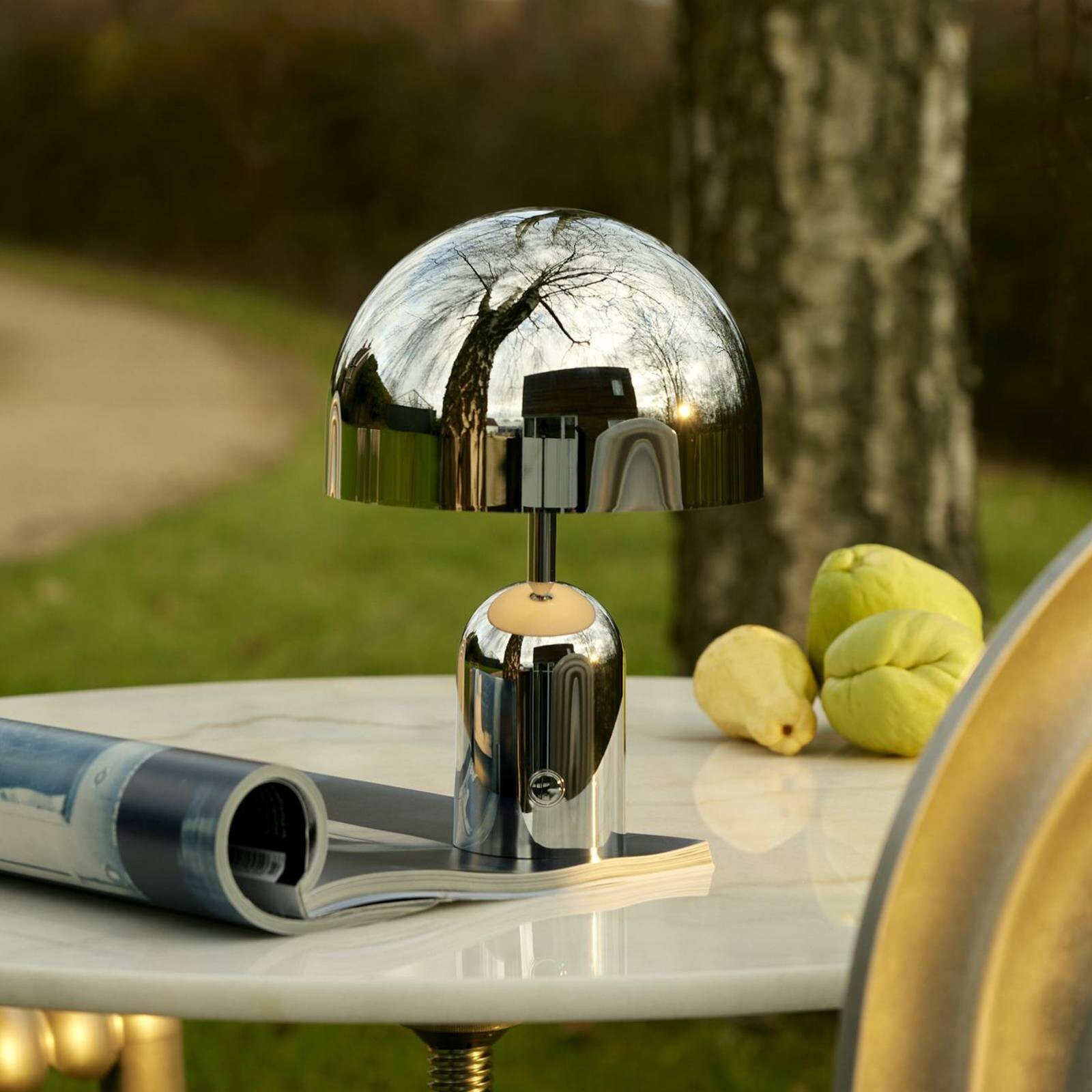 Tom Dixon Bell Prenosná stolová LED lampa, strieborná farba