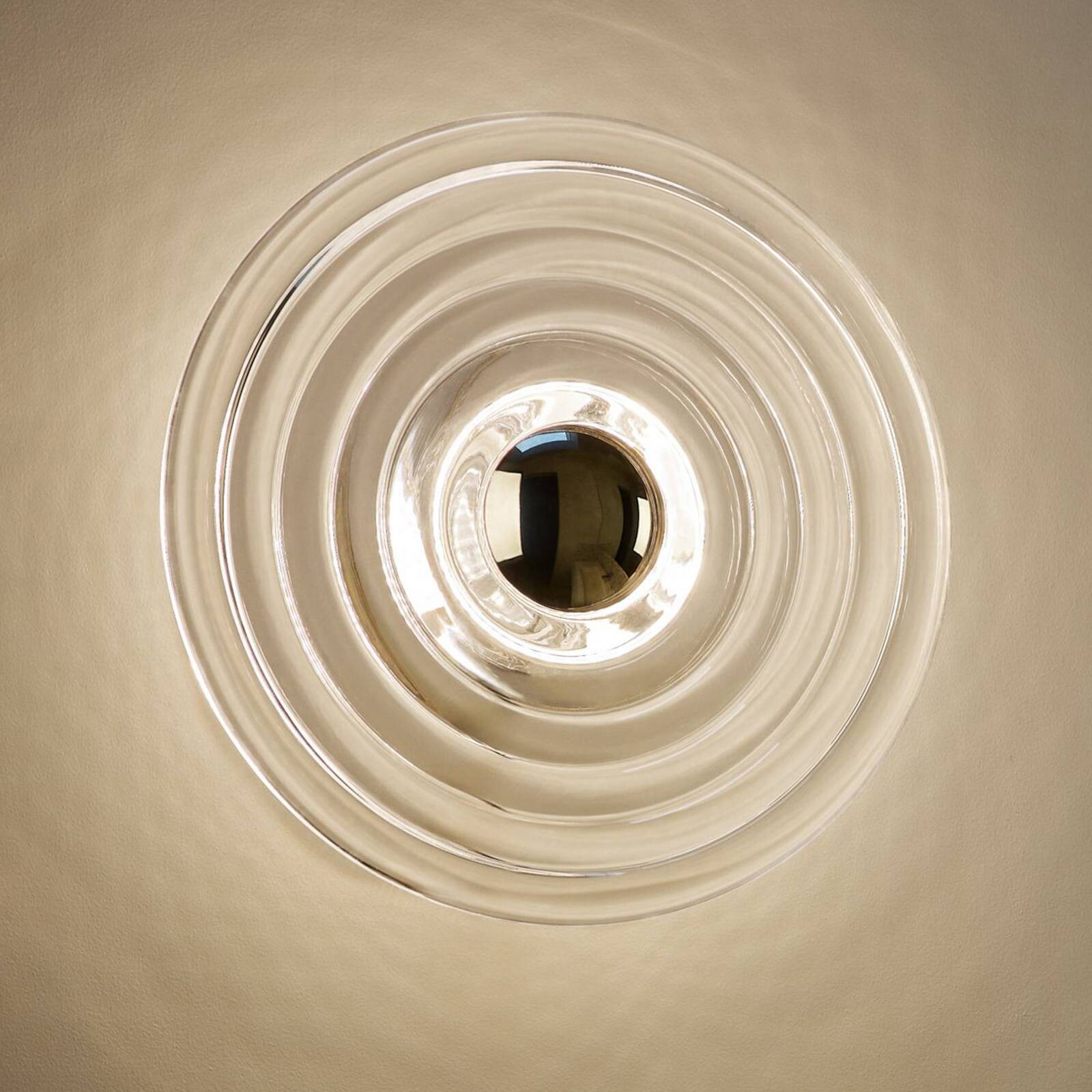 Tom Dixon nástenné svetlo Press mini, transparentné, 21 cm, IP55