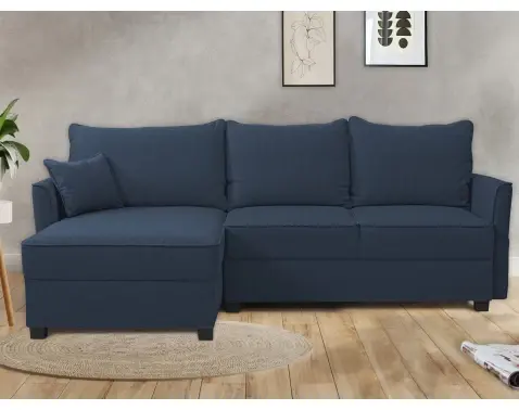 Rohová sedacia súprava Livorno, námornícka modrá látka%