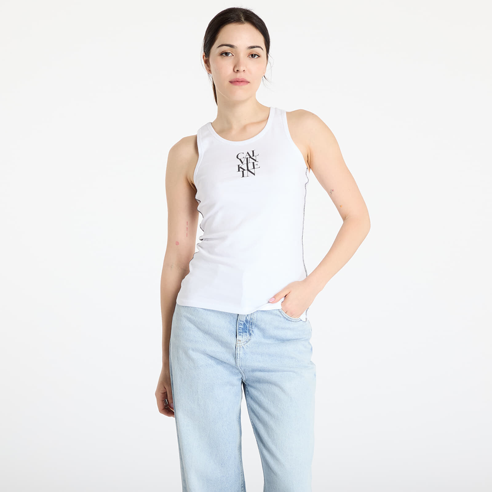 Tielko Calvin Klein Jeans Sl Cotton Rib Solid Tank Top White S