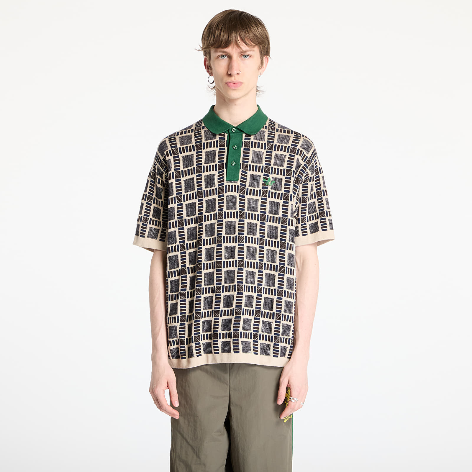 Tričko adidas x Brain Dead Knit Polo Brown/ Dust Sand S