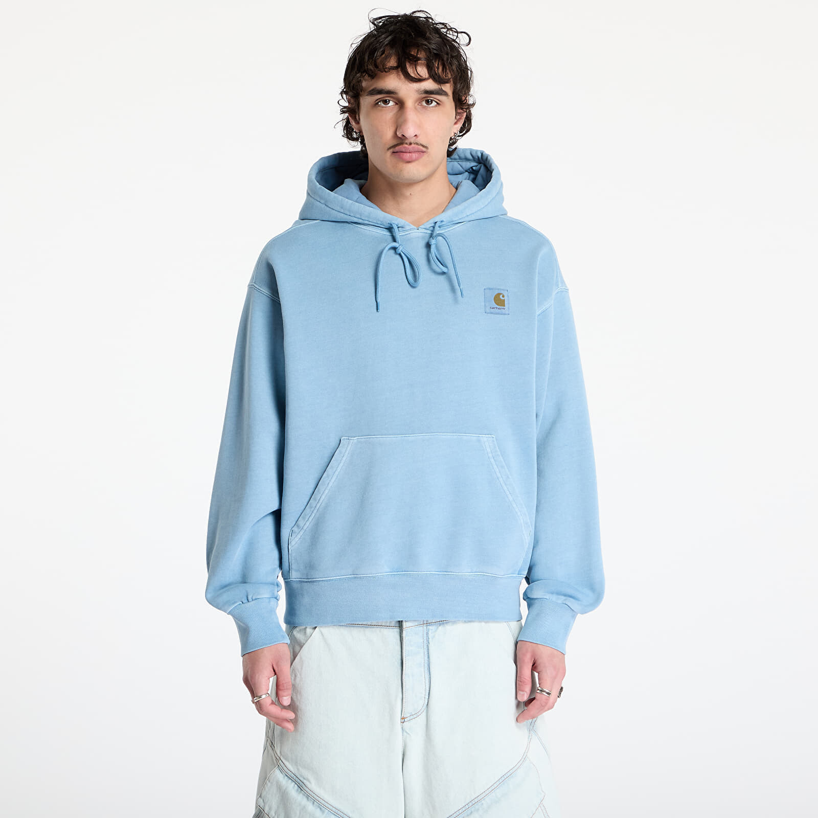 Mikina Carhartt WIP Hooded Nelson Sweat UNISEX Clay Blue Garment Dyed S