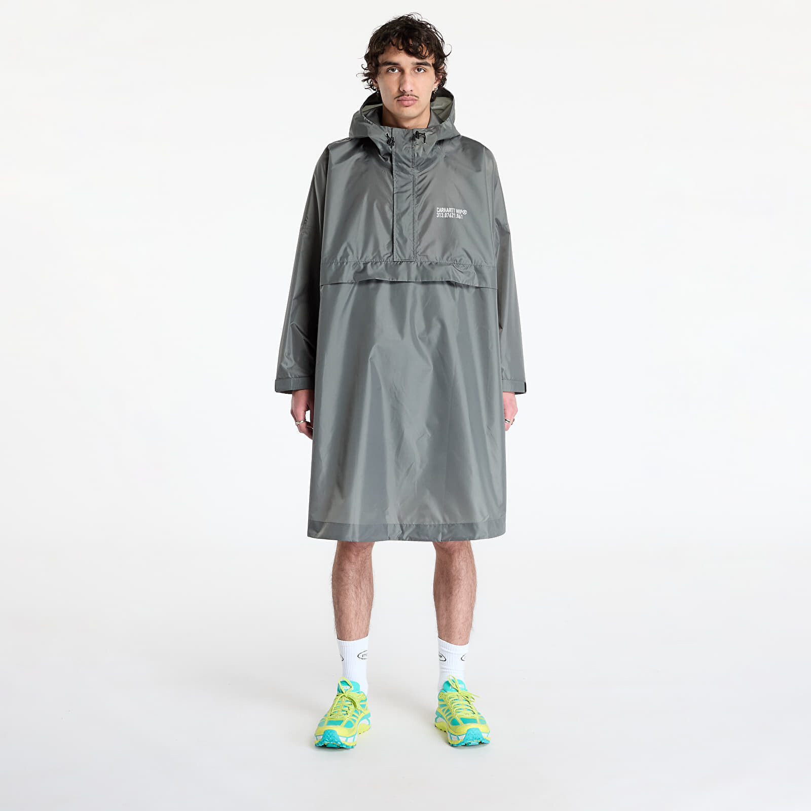 Carhartt WIP Tour Packable Rain Poncho Smoke Green/ Reflective S-M