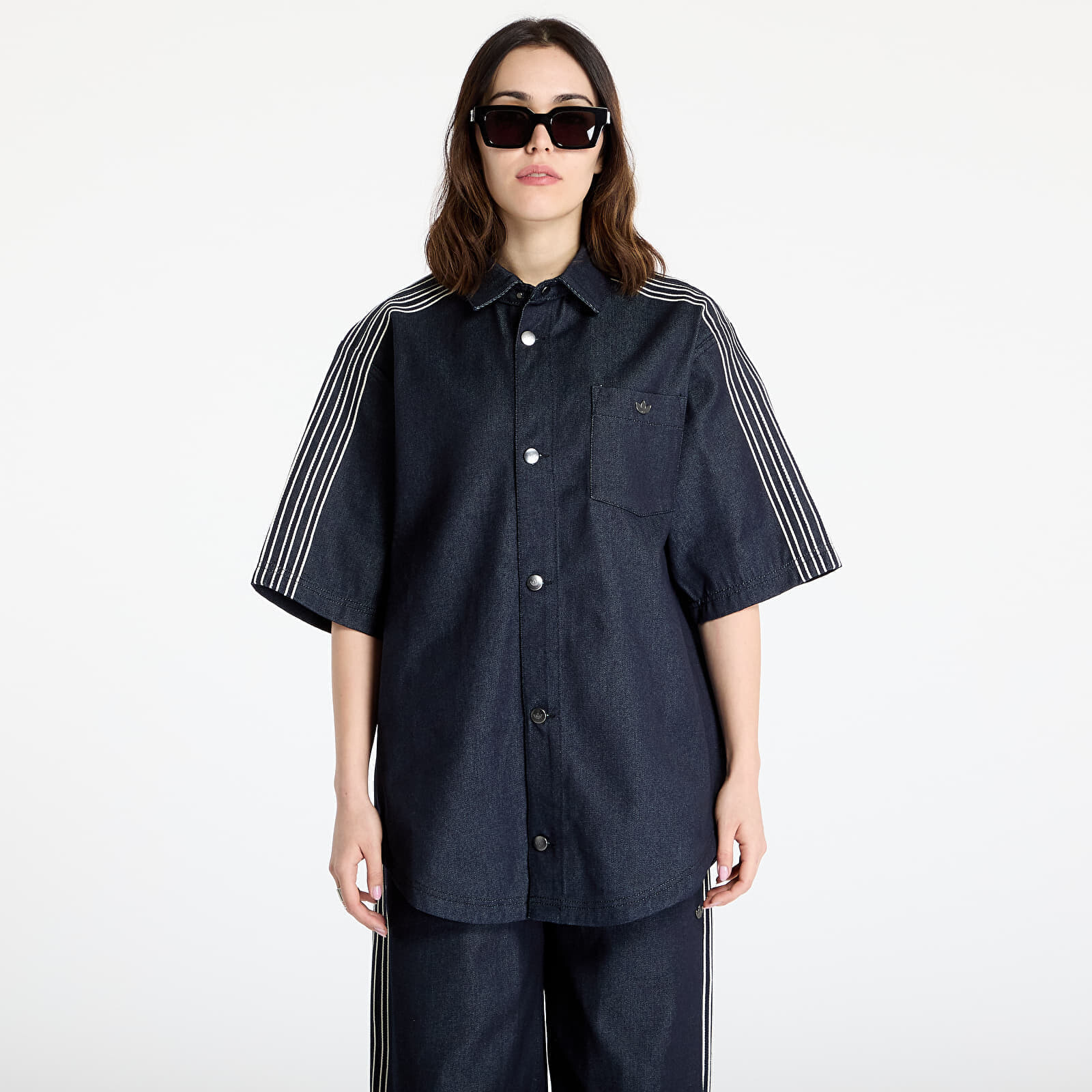 Košeľa adidas Denim Short Sleeve Shirt Blue/ Indigo Denim S