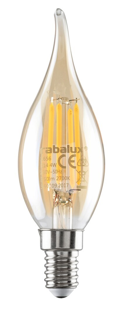 Rabalux LED žiarovka sviečka Retro jantár CF35 4W E14 79149