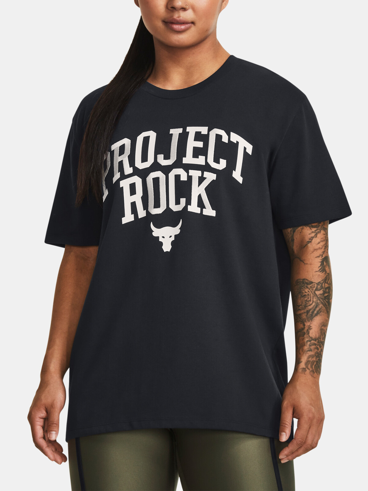 Čierne dámske tričko Under Armour Project Rock Hwt Campus