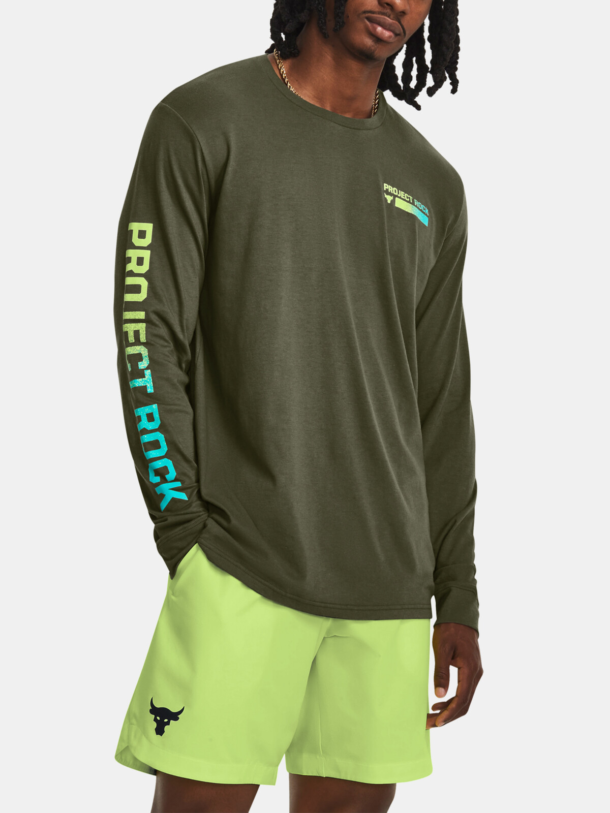 Kaki tričko Under Armour UA PJT ROCK BRAHMA LS
