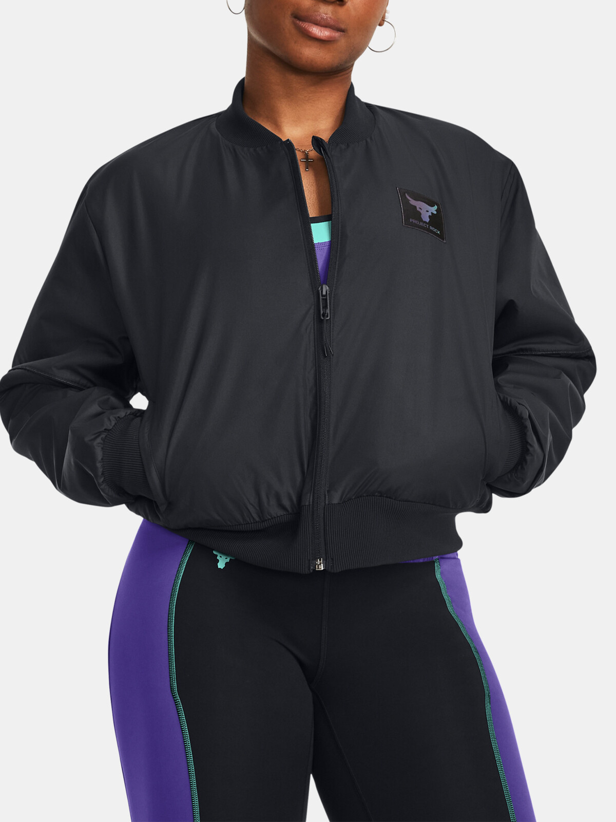 Čierna športová bunda Under Armour Pjt Rck W's Bomber Jacket