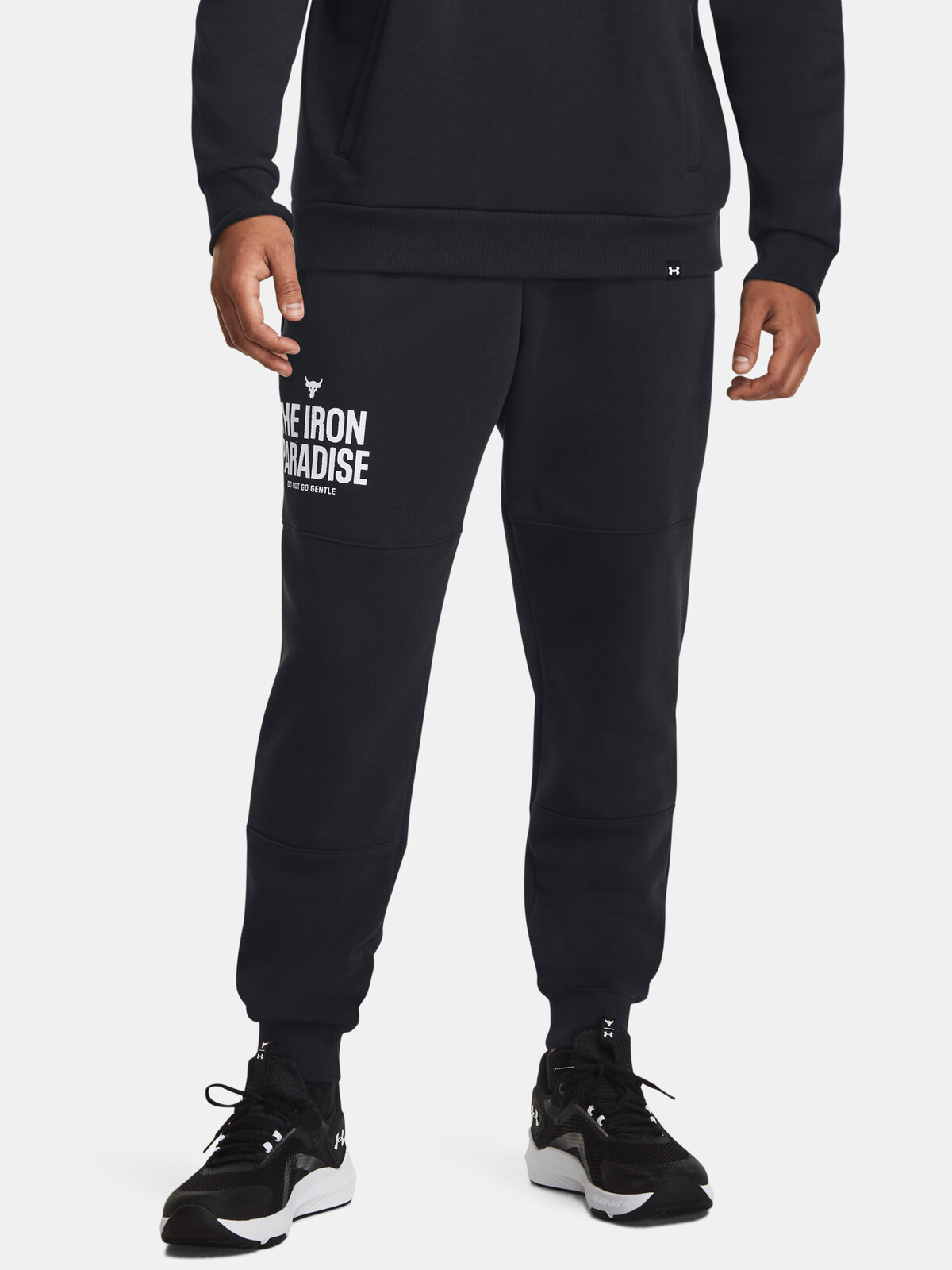 Čierne tepláky Under Armour Pjt Rock Rival Flc Jogger