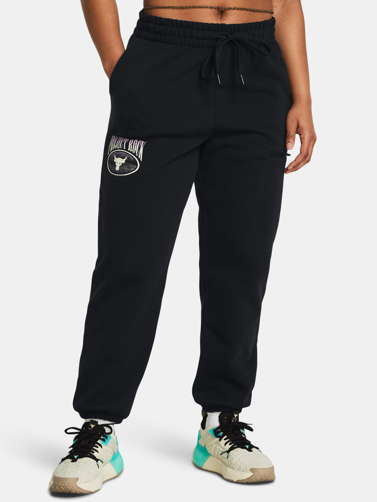 Čierne tepláky Under Armour Pjt Rck Q1 HW Terry Pant