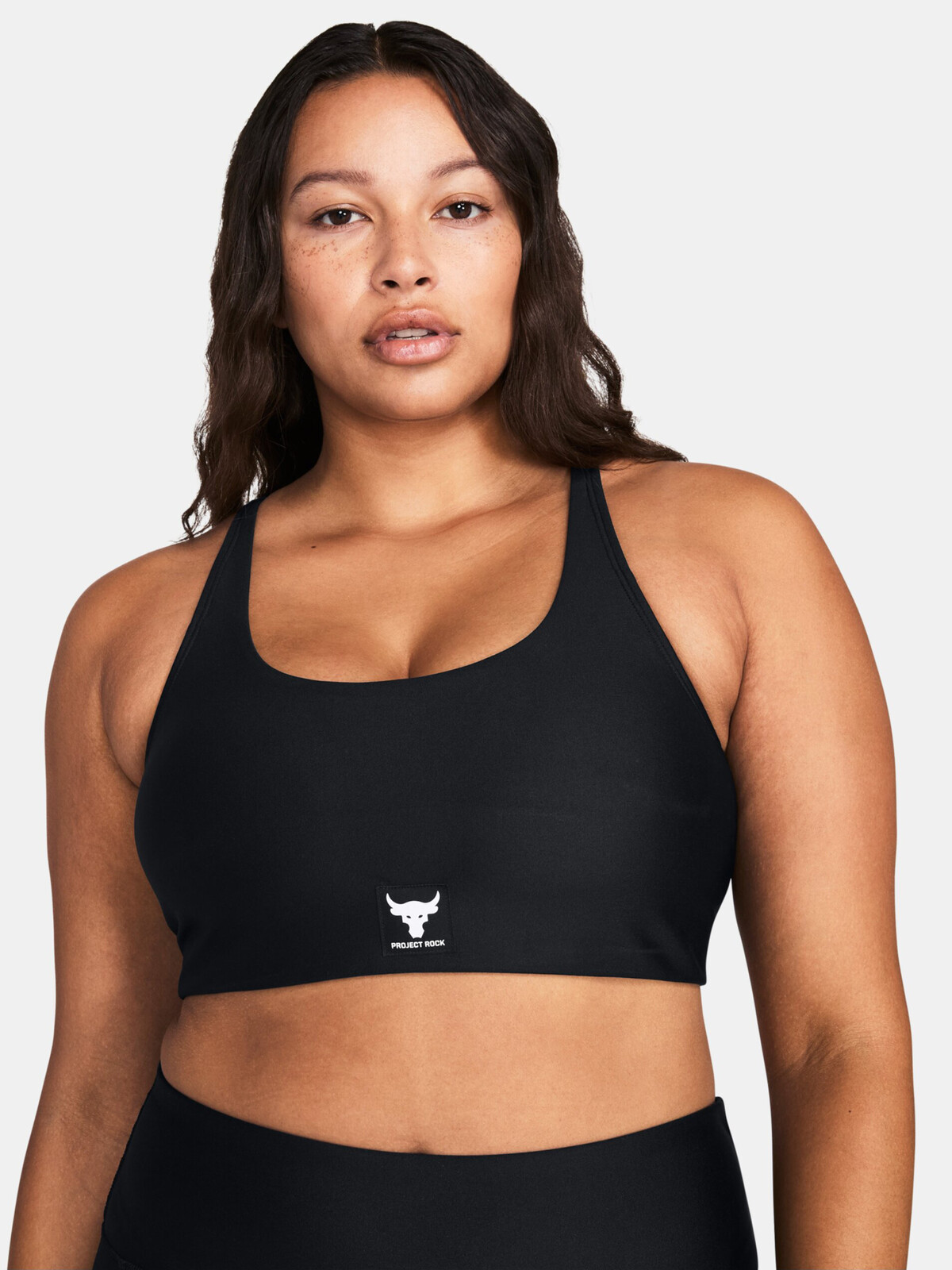 Čierna dámska športová podprsenka Under Armour Project Rock All Train Crsbck