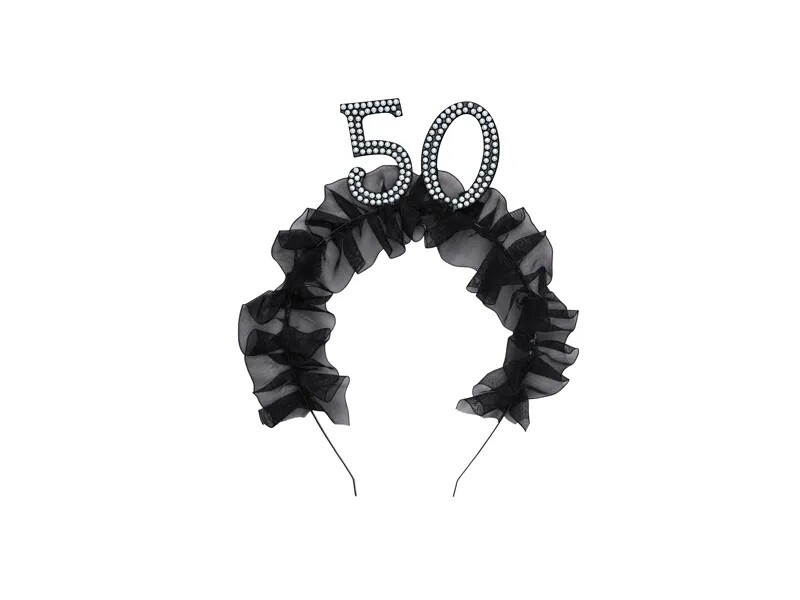 PartyDeco Čelenka ''50'' s volánikmi a perličkami