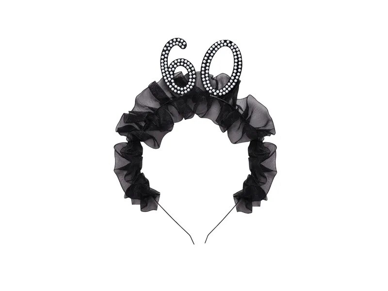 PartyDeco Čelenka ''60'' s volánikmi a perličkami