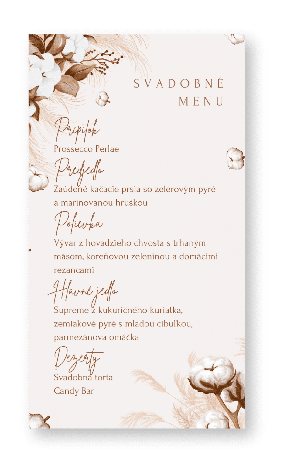 Personal Menu - Boho Zvoľte množstvo: od 61 ks a viac