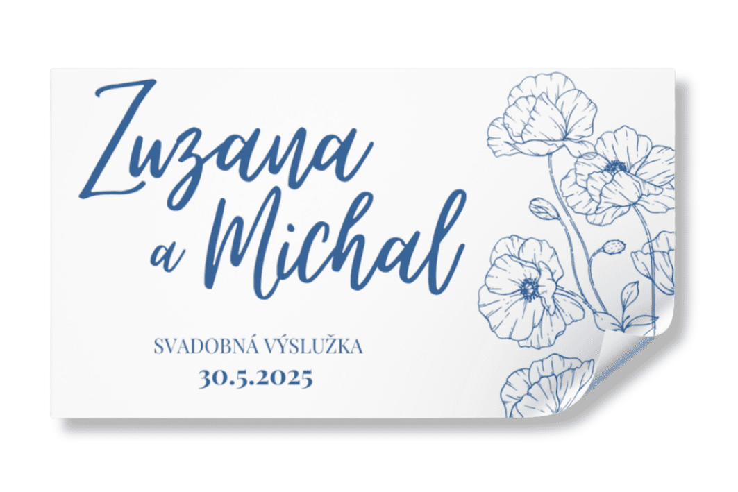 Personal Nálepka na výslužku - Modrotlač Zvoľte množstvo: od 41 ks a viac