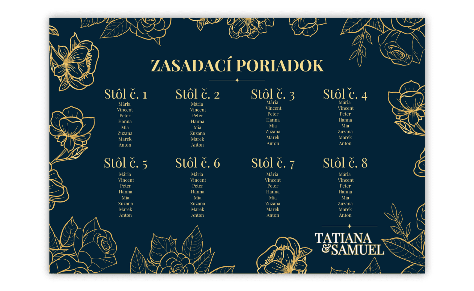 Personal zasadací poriadok - Orient Gold