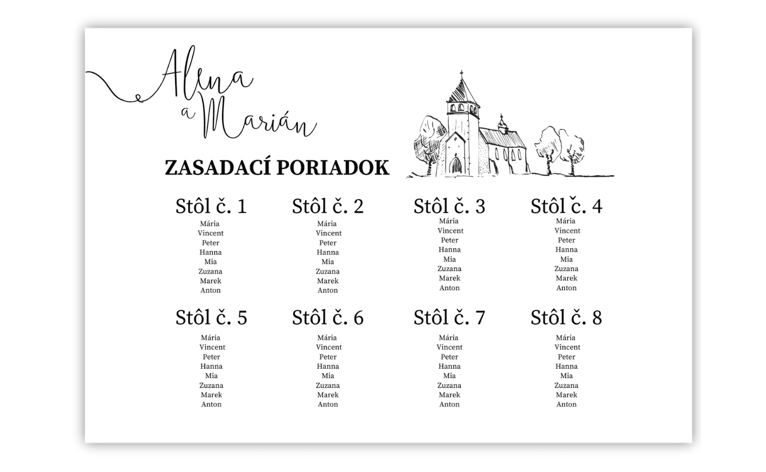 Personal zasadací poriadok - Sketch