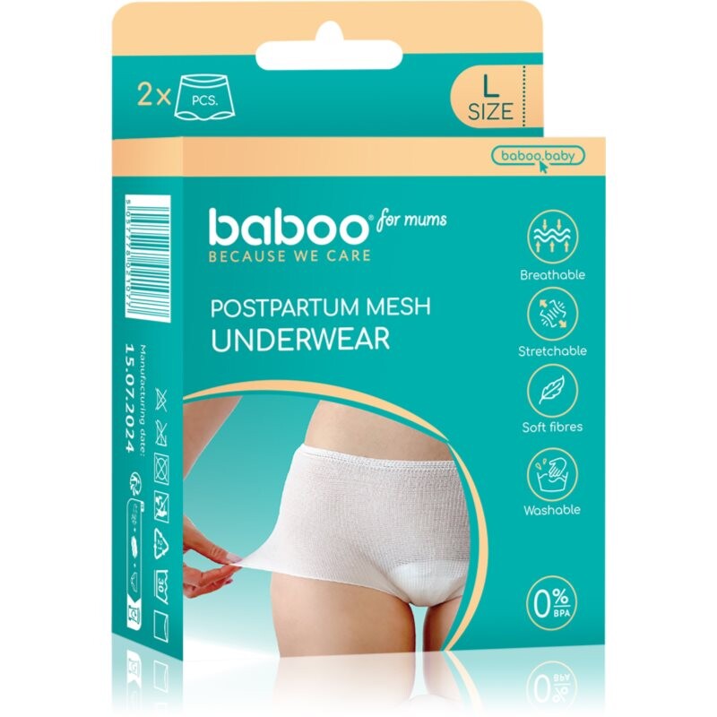 Baboo Postpartum Mesh Pants popôrodné nohavičky veľkosť L 2 ks