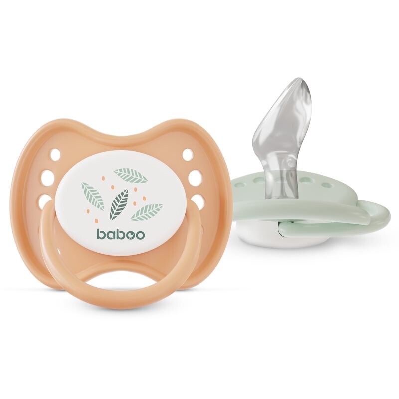 Baboo Soothers Silicone Orthodontic with Case cumlík Peachy Keen 0-6 m 2 ks
