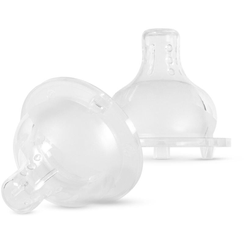Baboo Liquid Silicone Teat Thick Liquids cumlík na fľašu 6m+ 2 ks