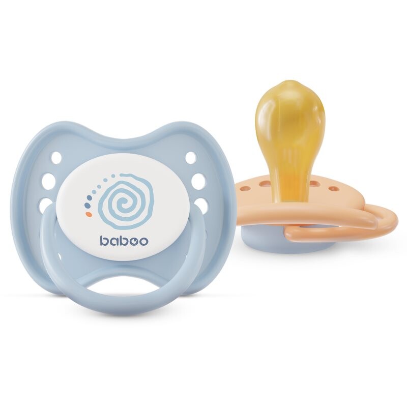 Baboo Soothers Round Latex with Case cumlík Blue Haze 6-12 m 2 ks