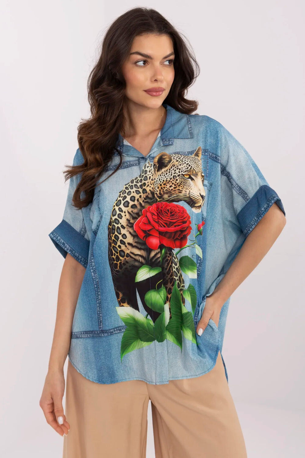 Košeľa DHJ KS 19007 7.85 modrá jedna velikost