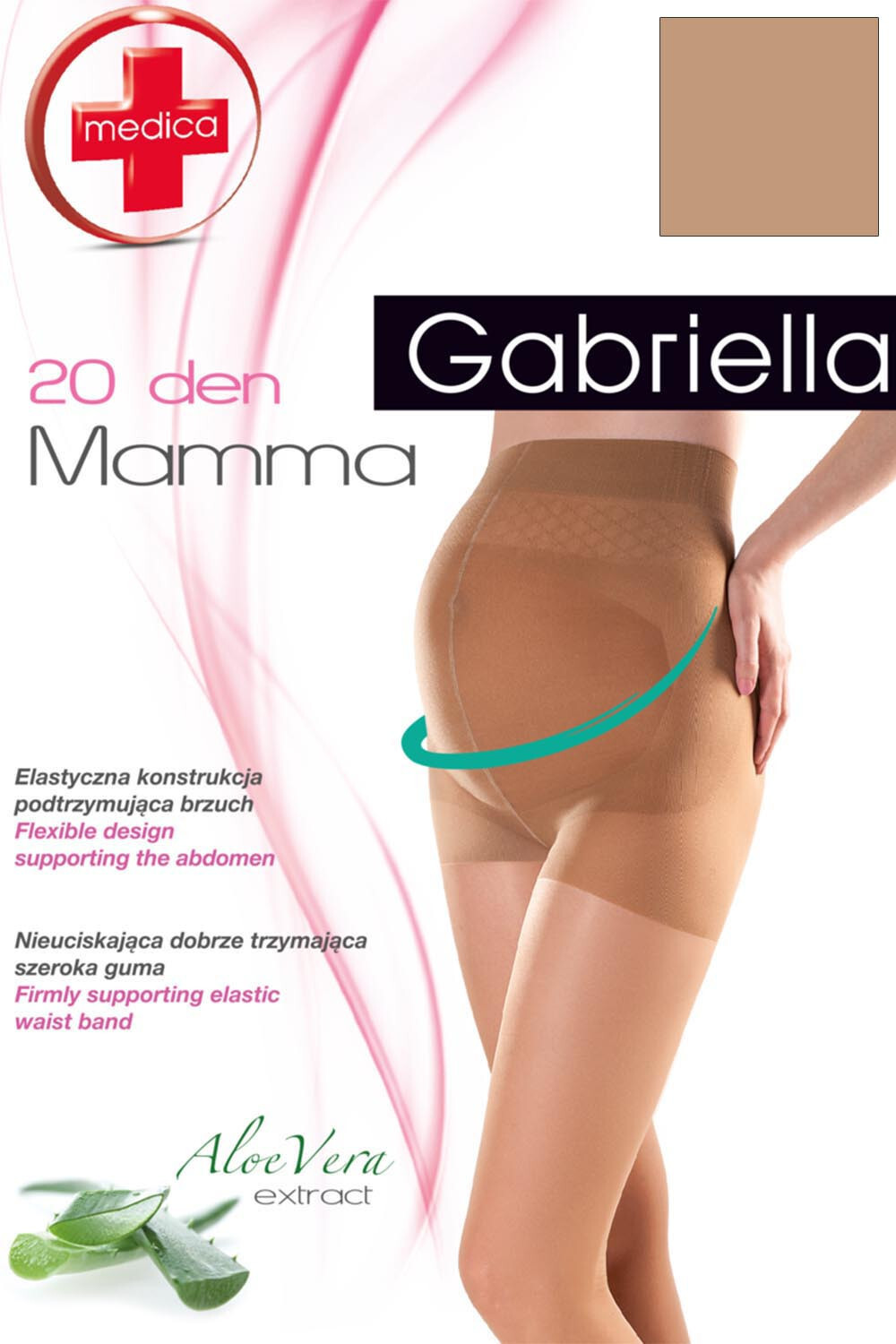 Tehotenské pančuchy Mamma 20 - Gabriella 4-L Neutro-hnědá