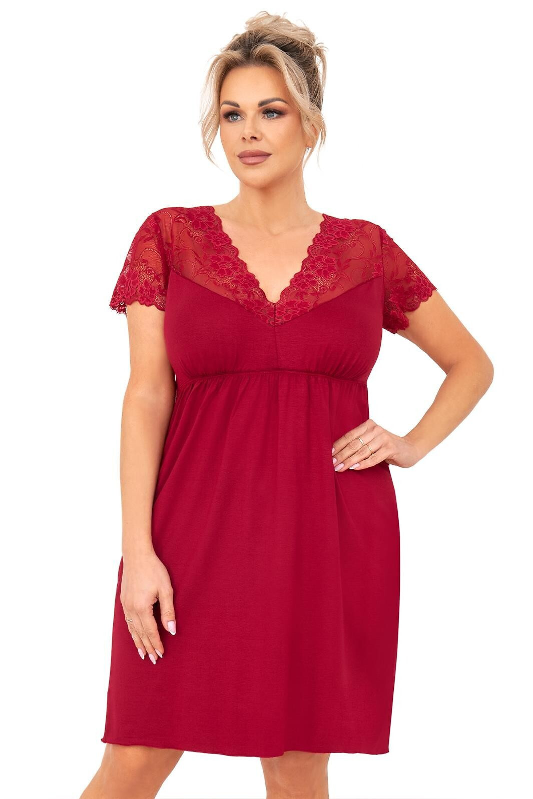 Nočná košeľa Livia Plus Burgundy - Donna XXXL
