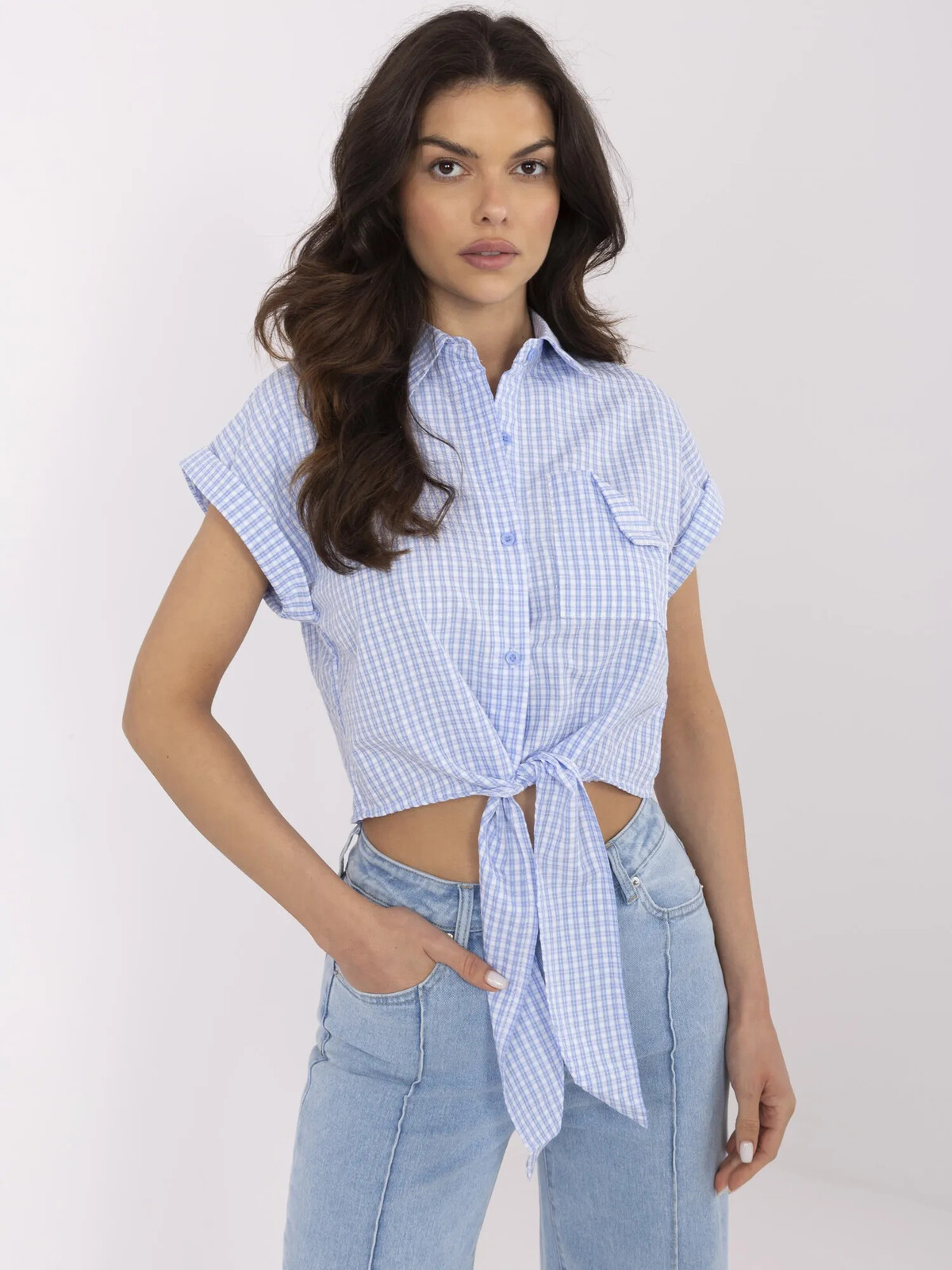 Košeľa NM BZ KA 01147.62P bielo-modrá S/M