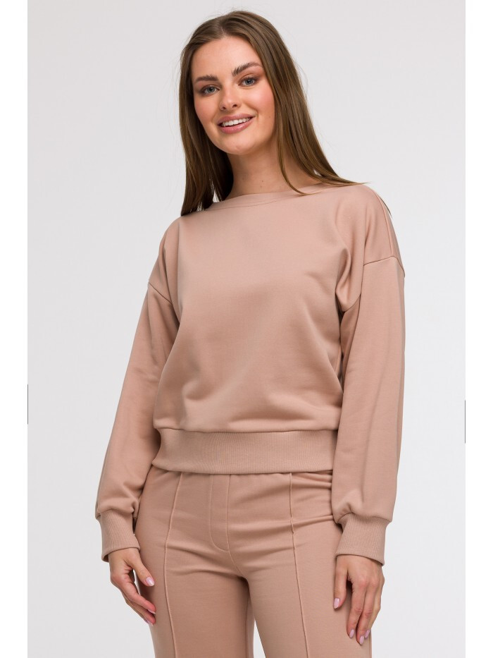 B293 Mikina s otvoreným chrbtom - mocca EU S
