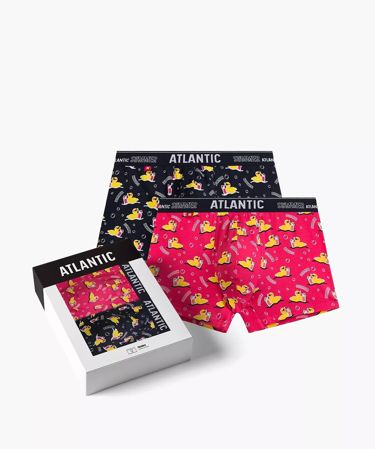 Boxerky Atlantic 2MHH-007/25 A'2 S-2XL námořnická růžová-navy XXL