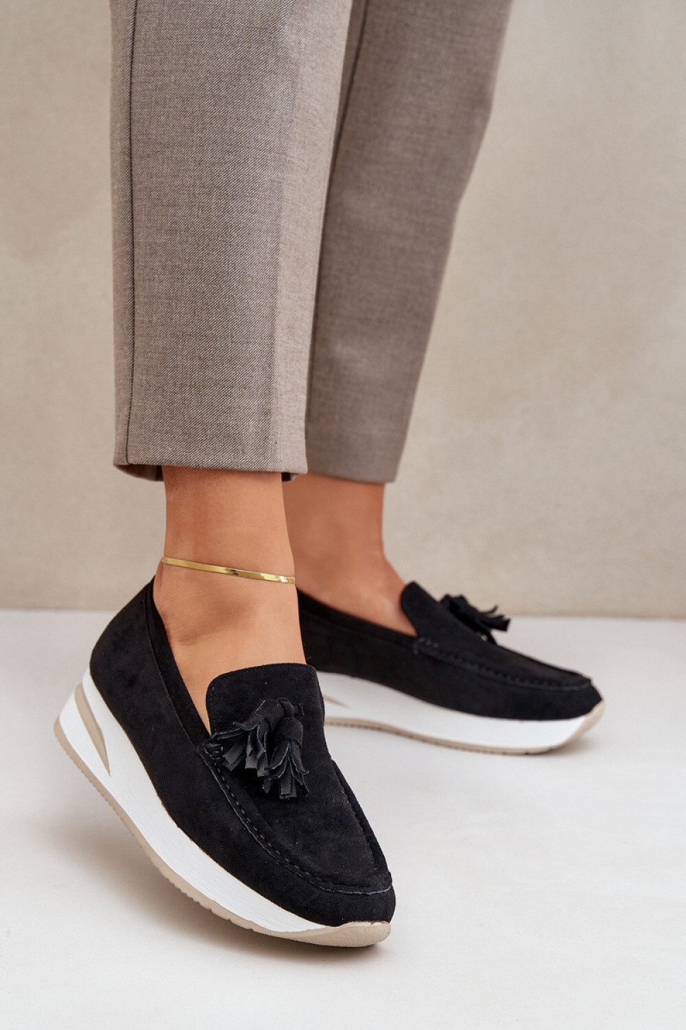 Dámske mokasíny G-55 / 208669 Black- Step in style 41 černá s bílou