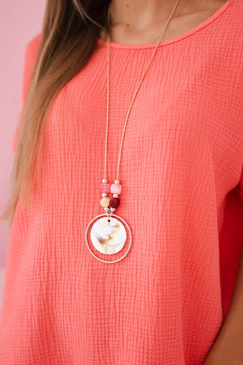 Mušelínová blúzka s náhrdelníkom malinová UNI