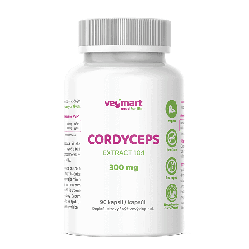 VEGMART Cordyceps 300 mg 90 kapsúl
