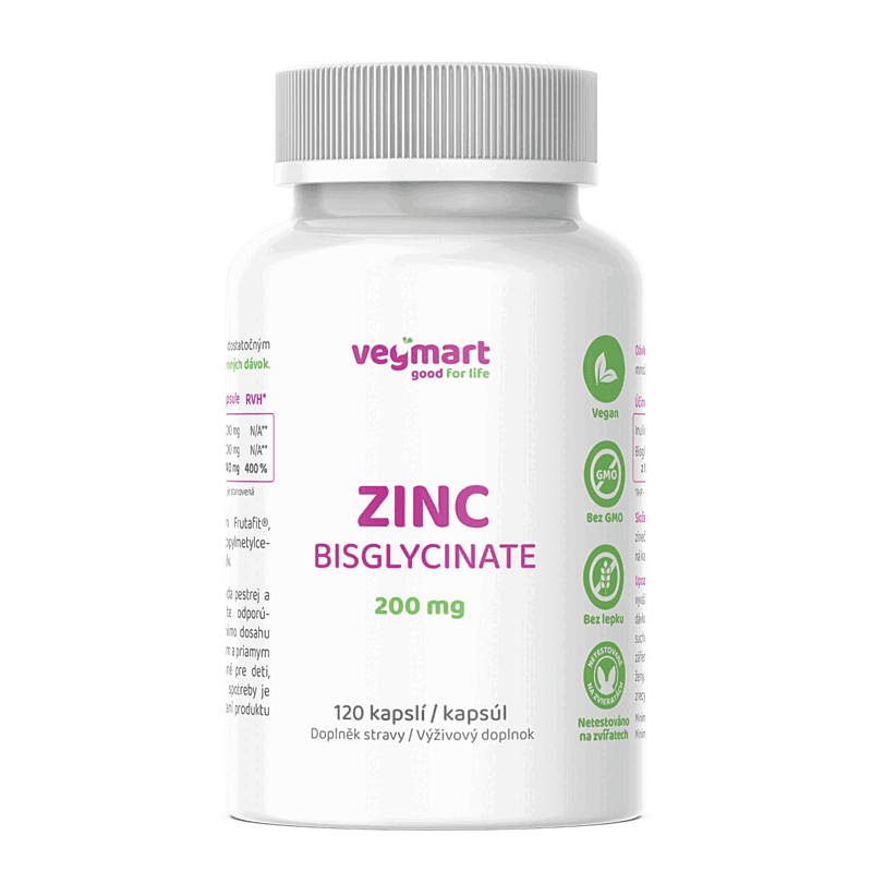 VEGMART Zinok Bisglycinát 200 mg 120 kapsúl