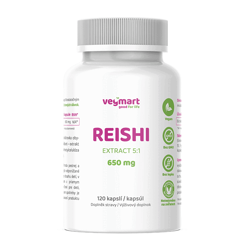 VEGMART Reishi 650 mg 120 kapsúl