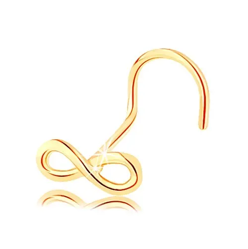 Piercing do nosa zo žltého 14K zlata - lesklý symbol nekonečna