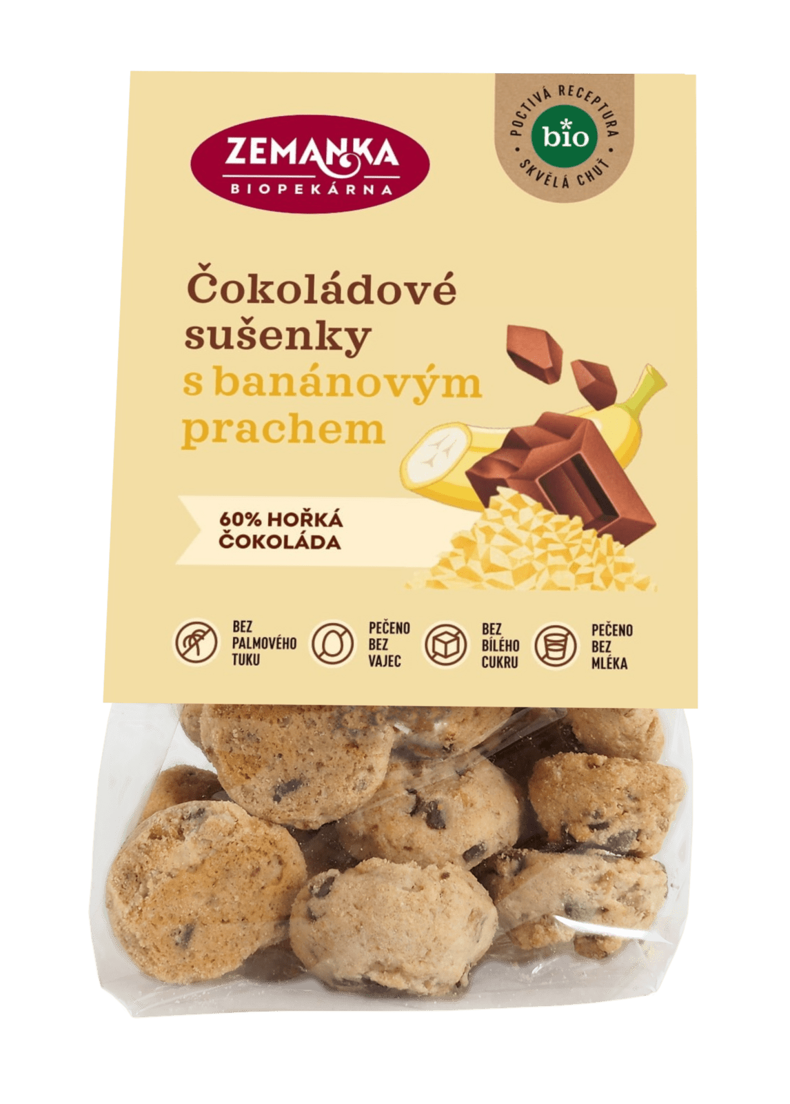 ZEMANKA Bio sušienky s čokoládou a banánovým prachom 100 g